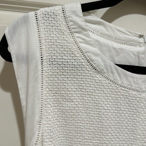 CAbi Women’s Size 8 Dress Lizzie White Eyelet Cotton Midi Detailed collar - Picture 8 of 14